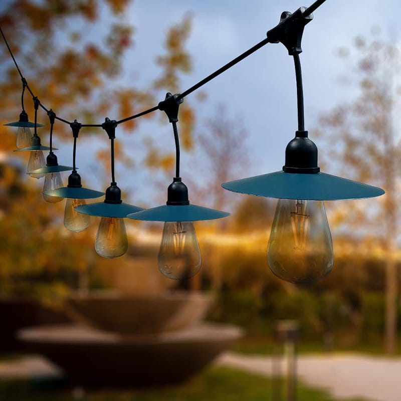 V-Tac Ghirlandă solară LED V-Tac 15,6 m IP44, lumină alb cald 3000K, filament, 45 W, baterie 2400 mAh