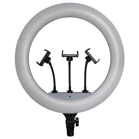 V-Tac Lampa LED Lampă Ring LED Selfie V-Tac 55W cu Trepied, Suport pentru 3 Telefoane, 6000 lm, CRI>90, 3 Moduri Lumină, IP20