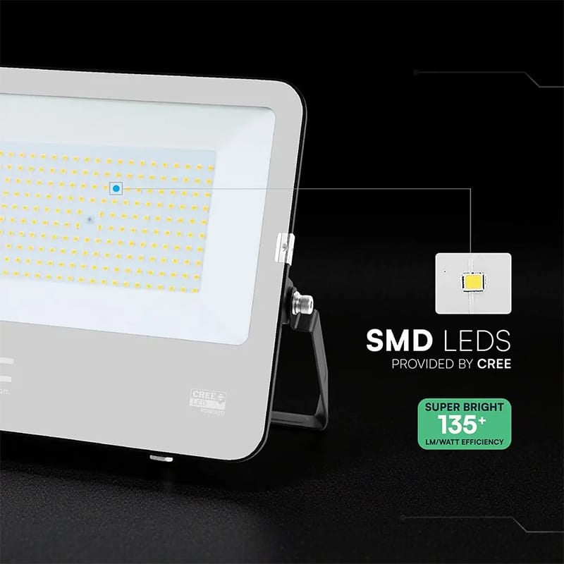 V-Tac Reflector LED REFLECTOR LED SMD 150W 135LM/W 6400K IP65 NEGRU, CIP CREE