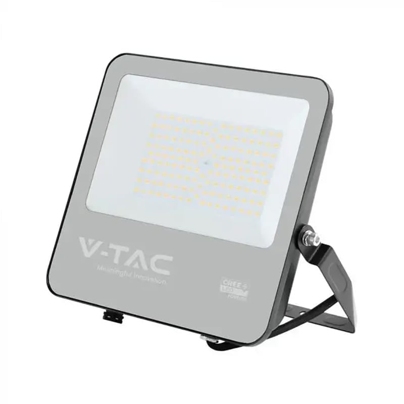 V-Tac Reflector LED REFLECTOR LED 100W 135LM/W 4000K IP65 CABLU 1M CIP CREE - NEGRU/GRI