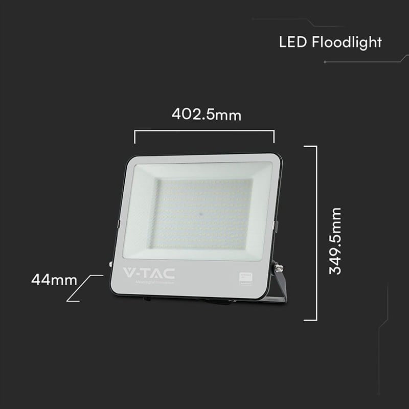V-Tac Reflector LED Reflector LED V-Tac 200W SMD Samsung 6500K Alb Rece IP65, Negru, cablu 1 m, 17540 lm
