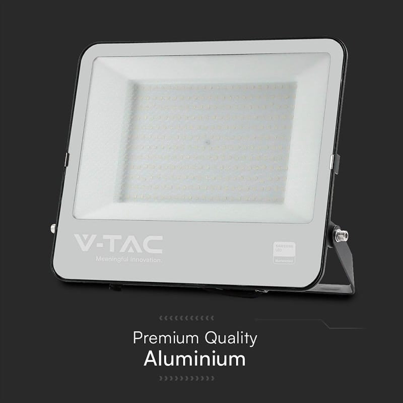V-Tac Reflector LED Reflector LED V-Tac 200W SMD Samsung 6500K Alb Rece IP65, Negru, cablu 1 m, 17540 lm