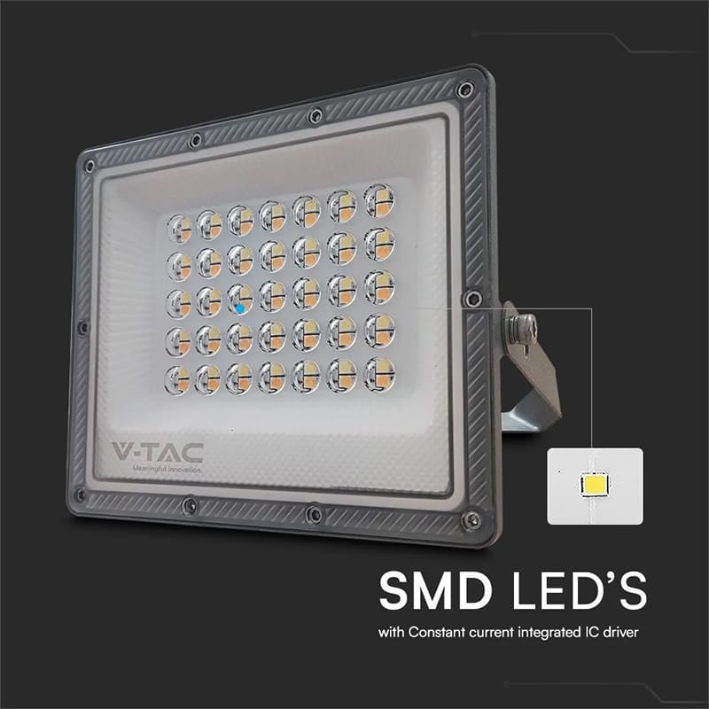 V-Tac Reflector LED REFLECTOR LED SMD 30W 3IN1 IP65 CABLU - GRI
