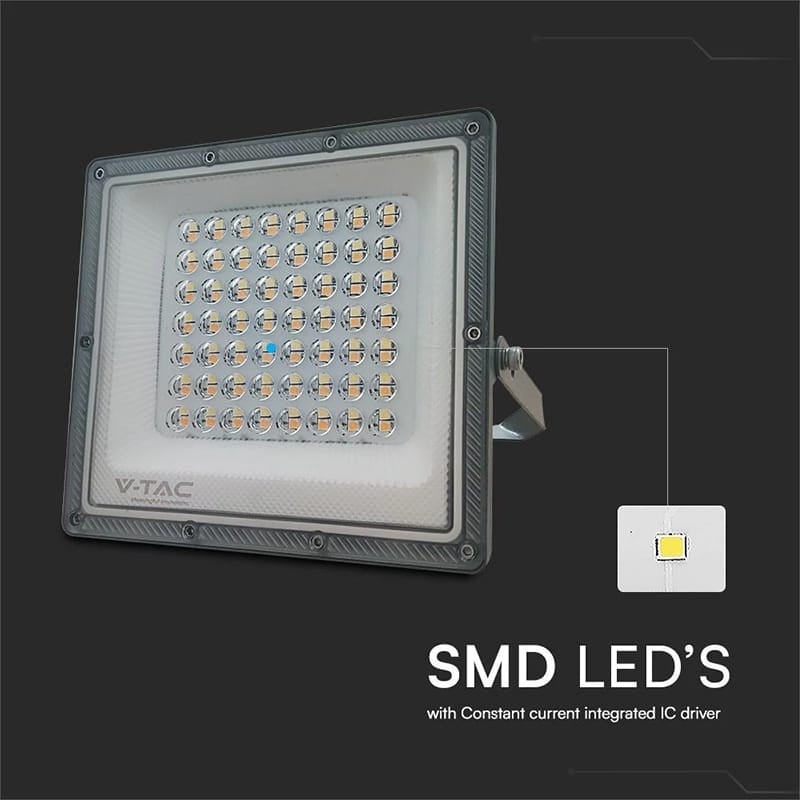 V-Tac Reflector LED REFLECTOR LED SMD 50W 3IN1 IP65 CABLU - GRI