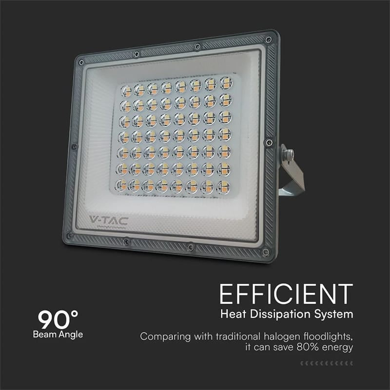 V-Tac Reflector LED REFLECTOR LED SMD 50W 3IN1 IP65 CABLU - GRI