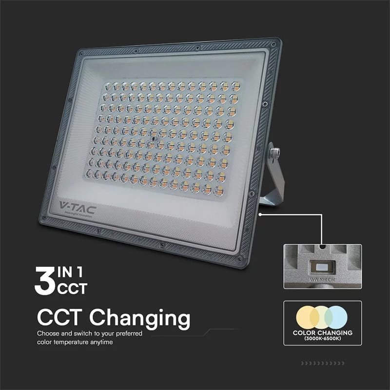 V-Tac Reflector LED REFLECTOR LED SMD 100W 3IN1 IP65 CABLU - GRI