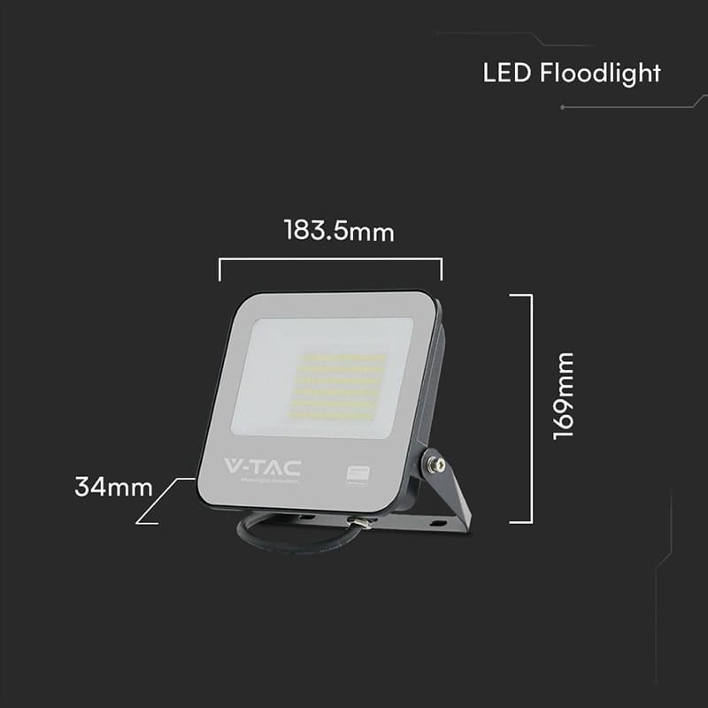 V-Tac Reflector LED REFLECTOR LED SMD 50W 4000K IP65 CIP SAMSUNG - NEGRU/GRI