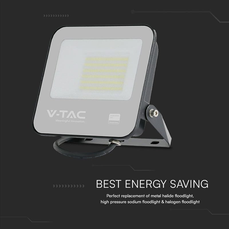V-Tac Reflector LED REFLECTOR LED SMD 50W 4000K IP65 CIP SAMSUNG - NEGRU/GRI