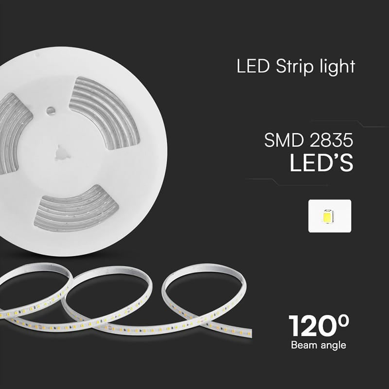 V-Tac Banda LED BANDA LED SMD 2835 10.5W/M 220-240V IP65 VERDE ROLA 10M