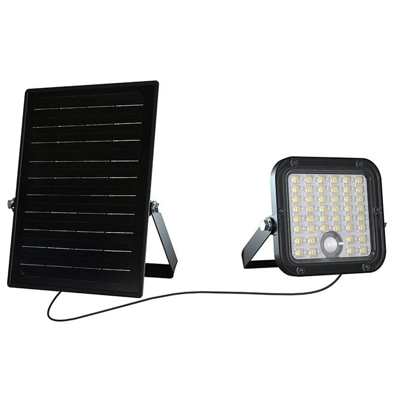 V-Tac Reflector LED Reflector LED Solar V-Tac 10W 1500lm IP65 cu Baterie 3600mAh, 4000K+6000K, Negru