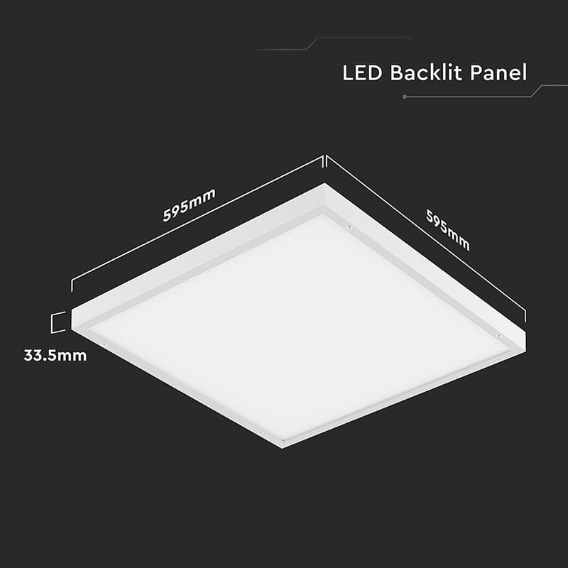 V-Tac Panou LED PANOU LED 36W 2IN1 60CM X 60CM 4000LM 6500K ALB RECE