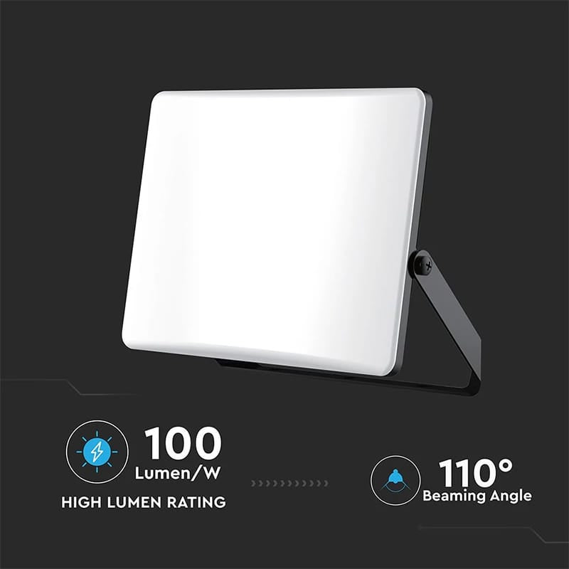 V-Tac Reflector LED REFLECTOR LED SMD 100W 3IN1 IP65 CABLU NEGRU