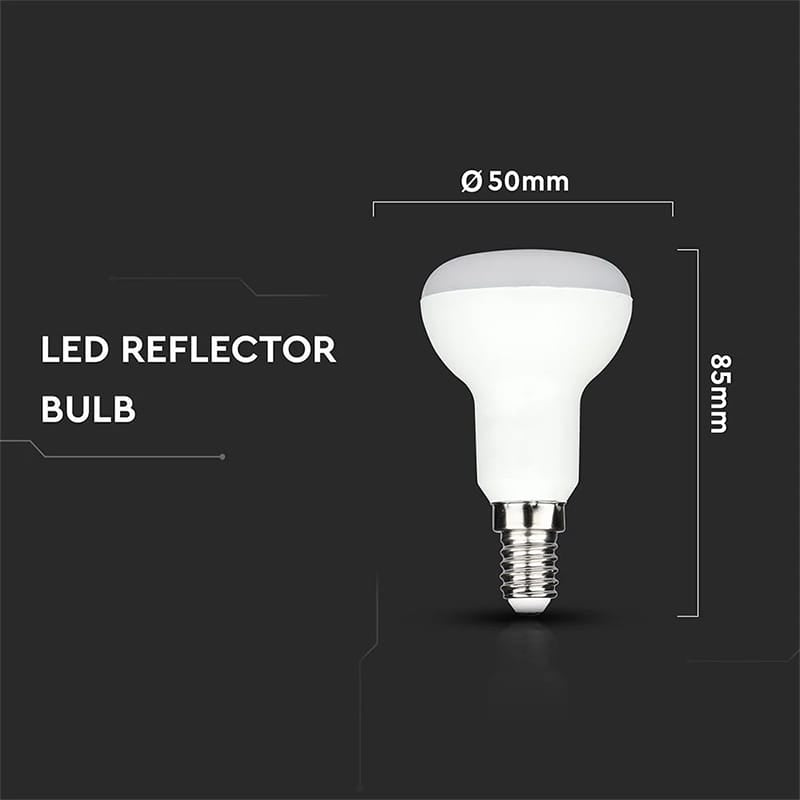 V-Tac Bec LED BEC LED R50 E14 4.8W 3000K ALB CALD