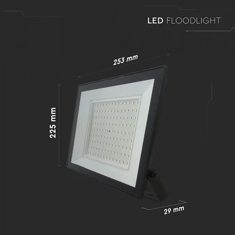 V-Tac Reflector LED REFLECTOR LED SMD 100W 6400K IP65 - NEGRU