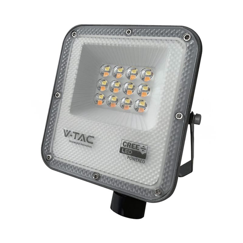 V-Tac Reflector LED REFLECTOR LED SMD 10W 3IN1 IP65 CIP CREE- NEGRU/GRI