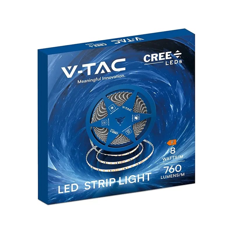 V-Tac Banda LED BANDA LED 5MM 8W/M 24V IP20 ROLA 10M 3000K CIP CREE