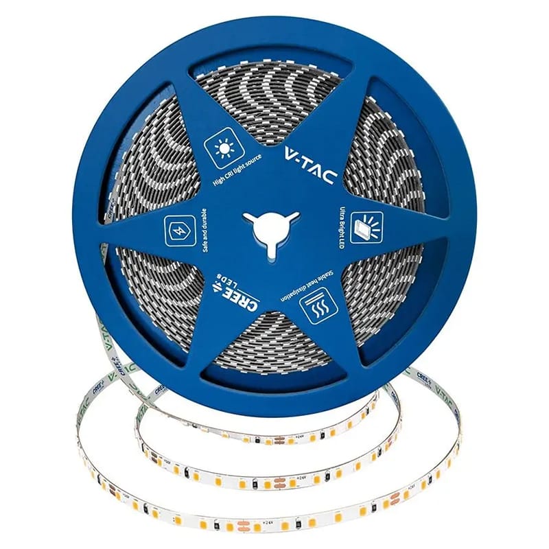 V-Tac Banda LED BANDA LED 5MM 8W/M 24V IP20 ROLA 10M 4000K CIP CREE