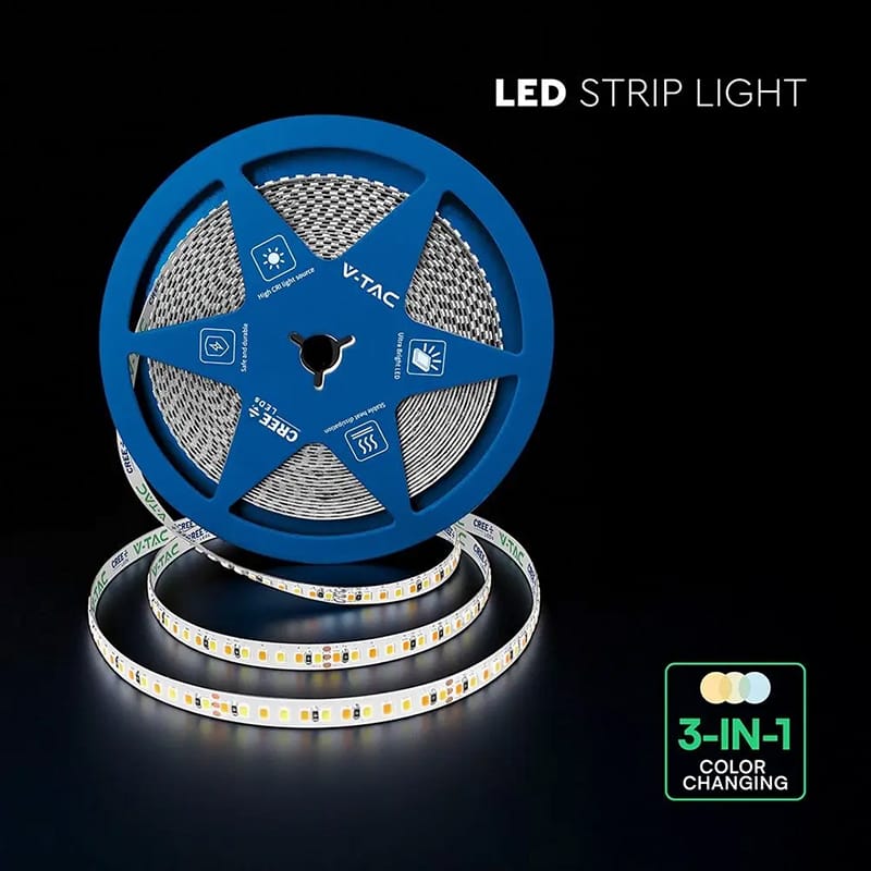 V-Tac Banda LED Banda LED V-Tac SKU-240836 | SMD2835, 15W/m, 24V, CRI≥90, IP20, 192LED/m