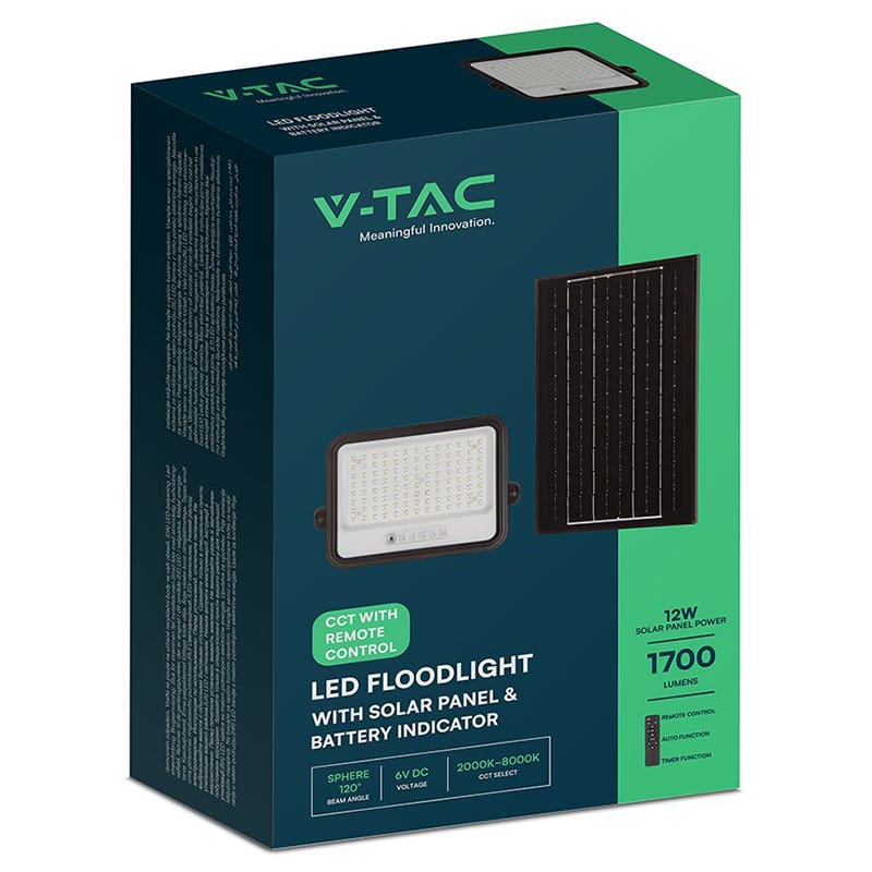 V-Tac Proiector LED Proiector LED Solar V-Tac SKU-24084 | 200W, 2000-8000K, Dimabil, IP65