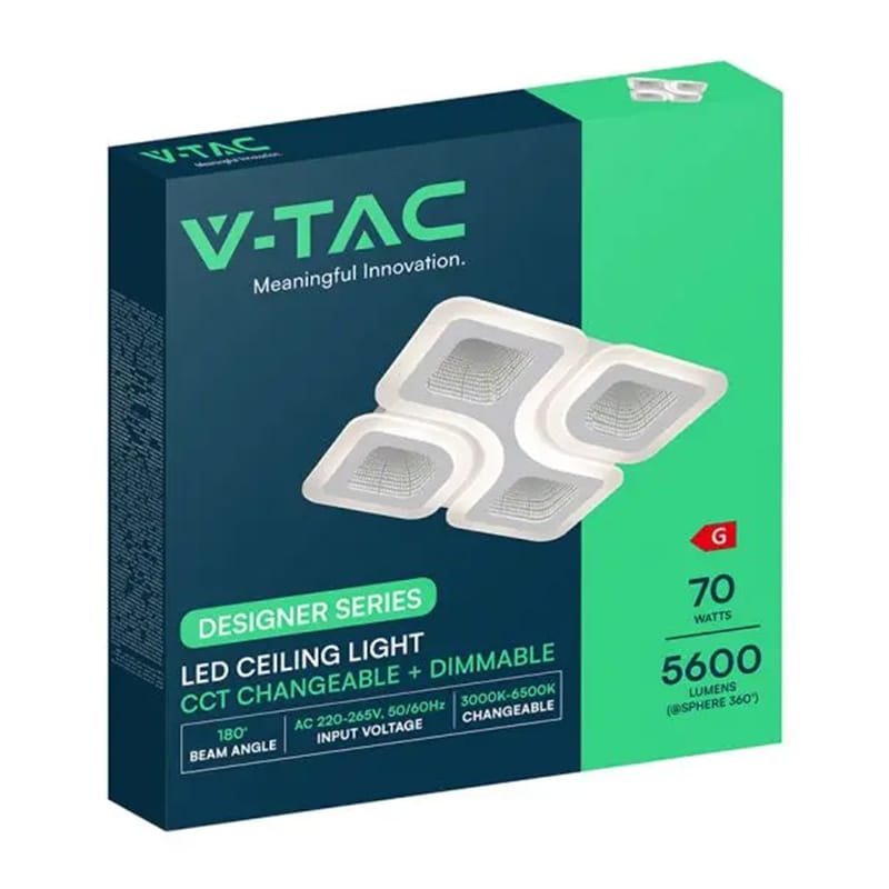 V-Tac Plafoniera LED Plafoniera LED V-Tac SKU-24174 | 70W, 3in1, Dimabila, 5600lm, 500x500mm