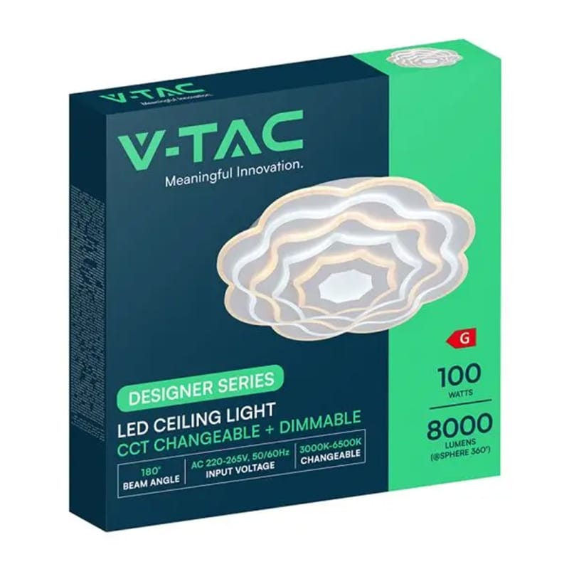 V-Tac Plafoniera LED Plafoniera LED V-Tac SKU-24175 | 100W, 8000lm, 3 CCT, Dimabila, IP20
