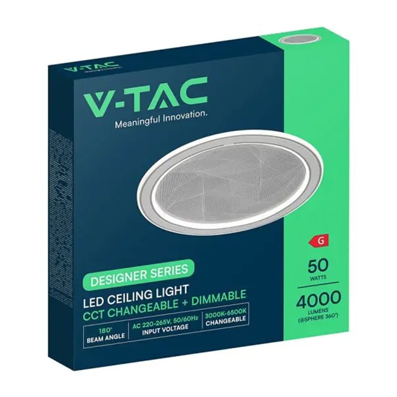 V-Tac Plafoniera LED Plafoniera LED V-Tac SKU-24184 | 50W, 3 in 1, Dimabila, Telecomanda, 4000lm, Ø550mm