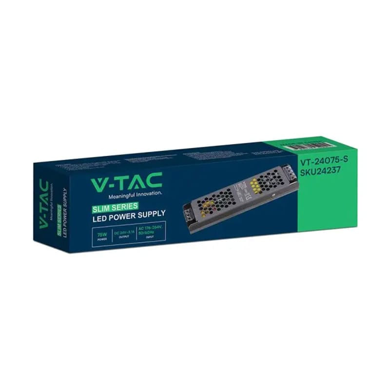 V-Tac Sursa alimentare Sursa Alimentare V-Tac SKU-24237 | Slim, 24V, 75W, 3.1A, IP20