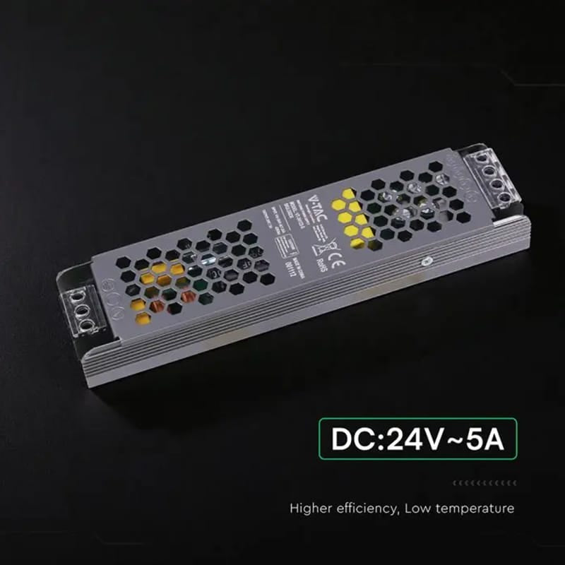 V-Tac Sursa alimentare Sursa Alimentare Slim V-Tac SKU-24238 | 24V, 120W, 5A, IP20