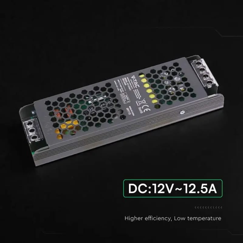 V-Tac Sursa alimentare Sursa Alimentare V-Tac SKU-24258 | Slim, 12V, 150W, 12.5A, IP20
