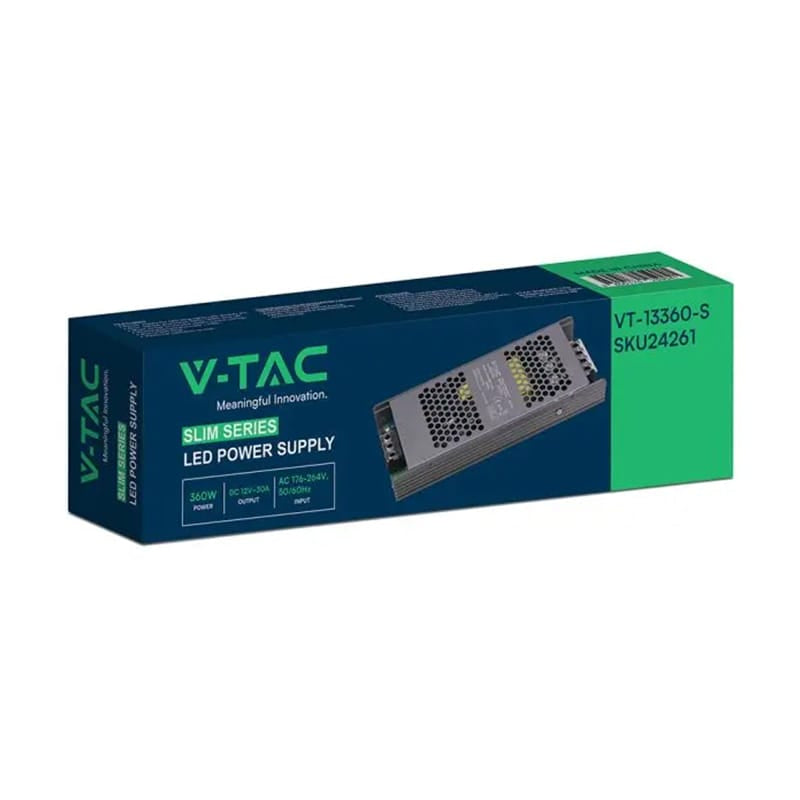 V-Tac Sursa alimentare Sursa Alimentare V-Tac SKU-24261 | Slim, 12V, 360W, 30A, IP20
