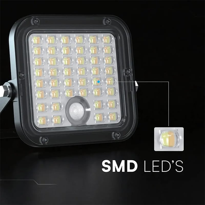 V-Tac Proiector LED Proiector LED Solar V-Tac SKU-24277 | 30W, 4800lm, IP65, 3in1, Alb Rece/Neutru