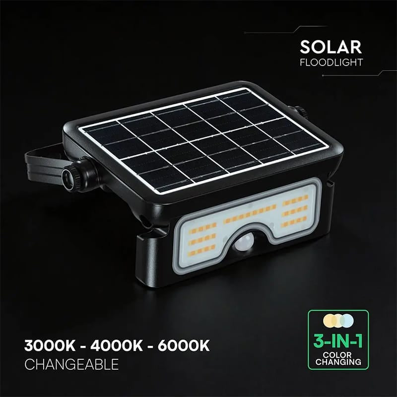 V-Tac Proiector LED Proiector LED V-Tac SKU-24341 | Solar, 7W, 3in1, Negru
