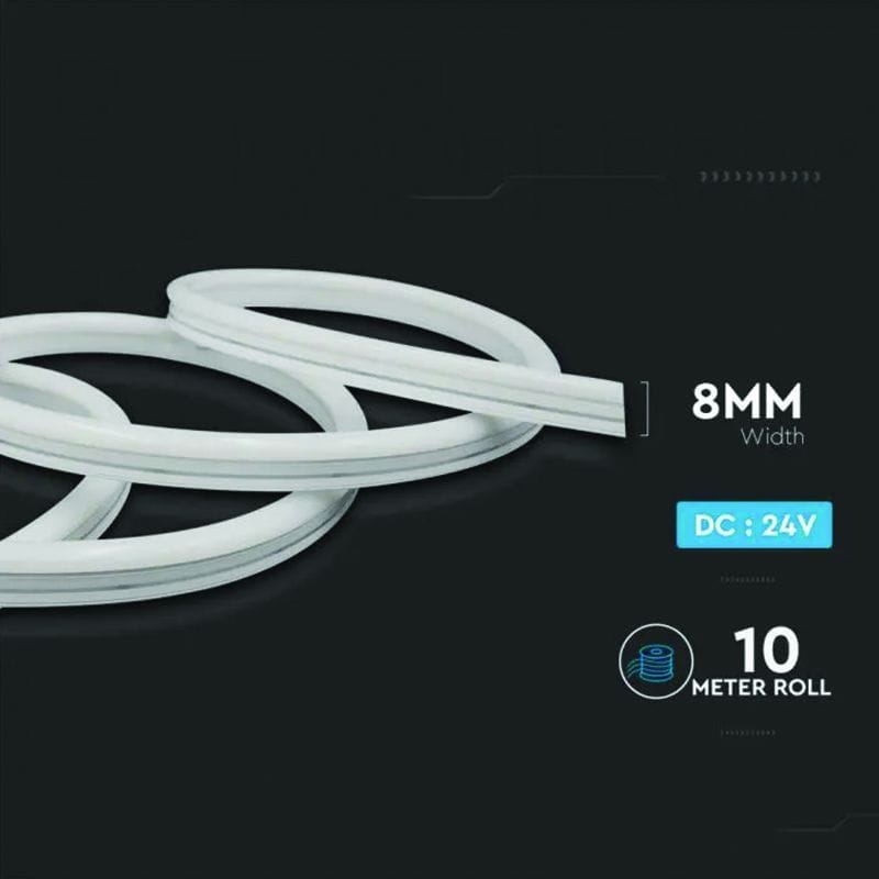 V-Tac Banda LED Banda LED V-Tac SKU-2617 | NeonFlex 24V, 10m, Galben, IP68, 6.5W/m