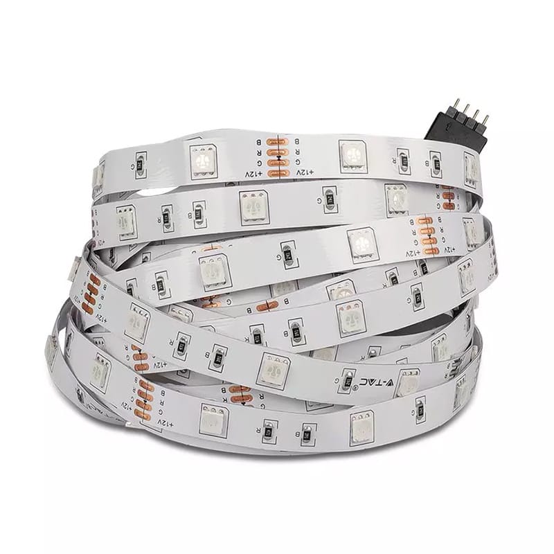 V-Tac Banda LED Kit Banda LED V-Tac SKU-2630 | SMD5050, RGB, 30LED/m, IP20, 10m