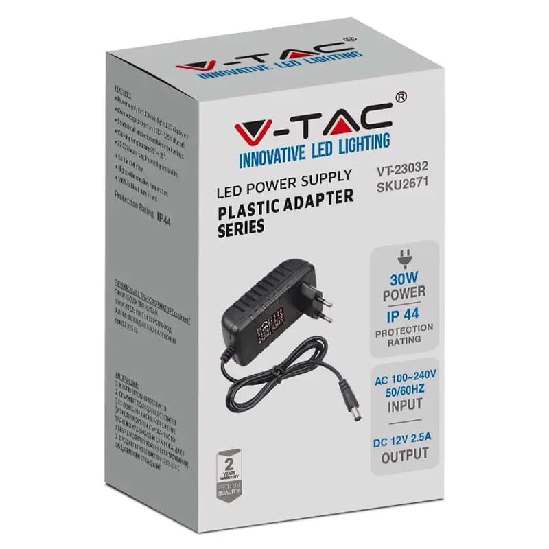V-Tac ALIMENTATOR 30W 12V 2.5A IP44