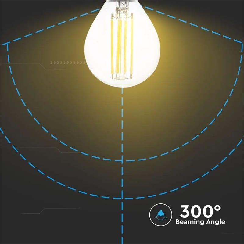 V-Tac Bec LED SMART Bec LED V-Tac SKU-2847 | E14, P45, Filament, 6W, 6400K