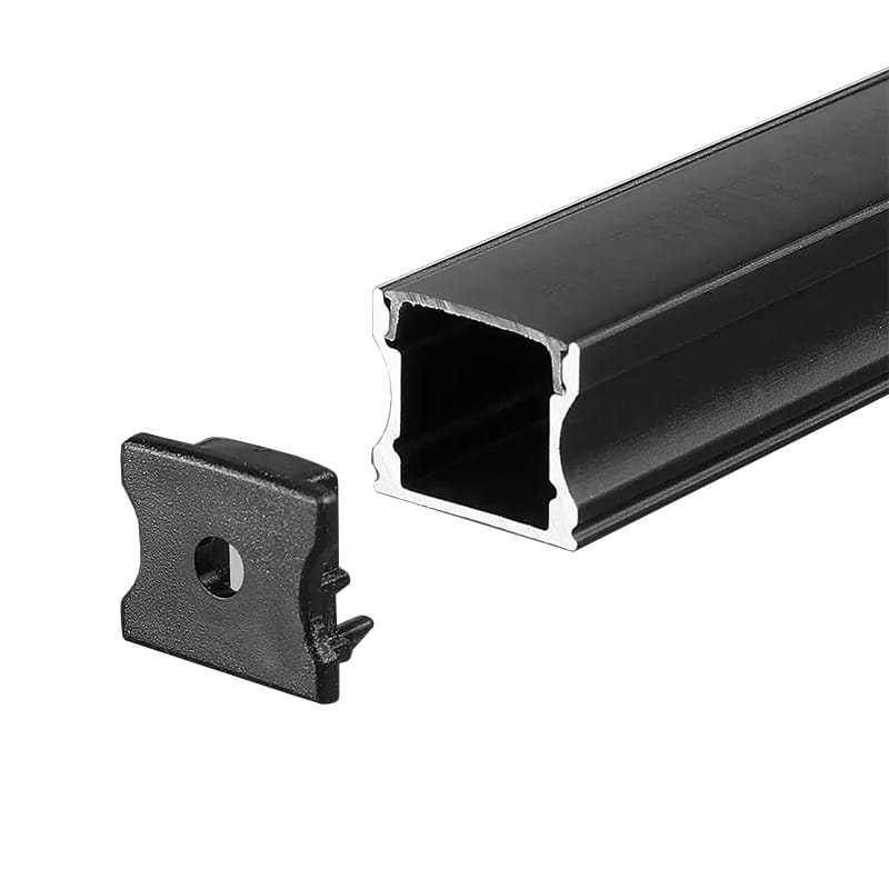 V-Tac PROFIL ALUMINIU PENTRU BANDA LED 2M 17.2MM X 14.4MM - NEGRU