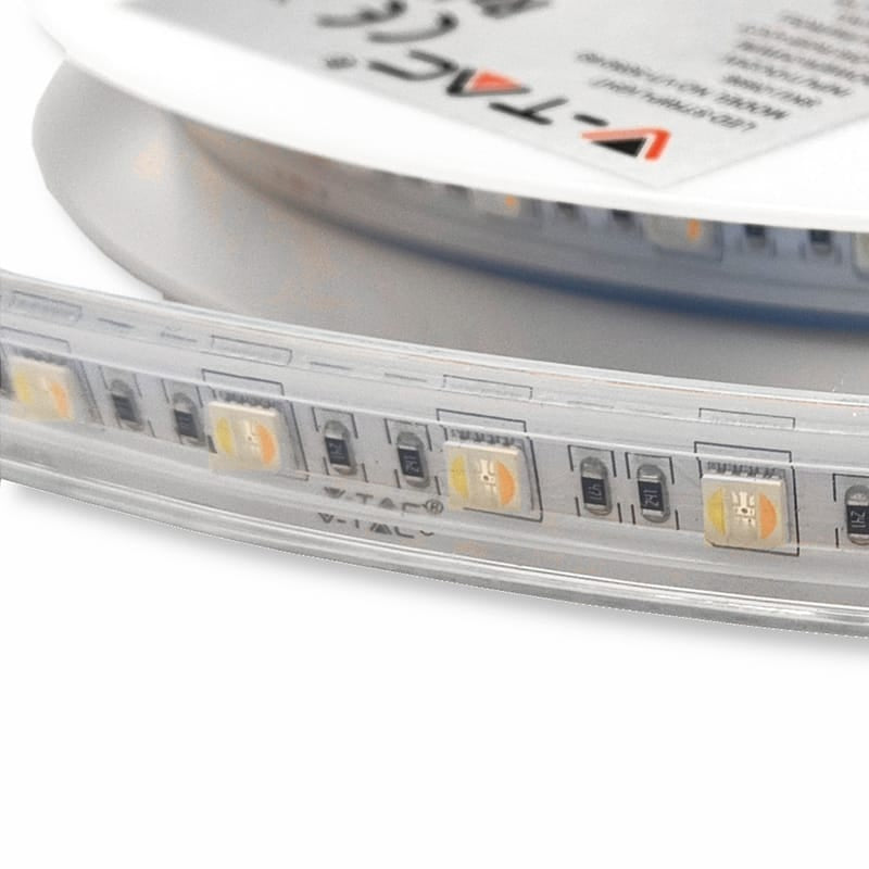 V-Tac Bandă LED V-Tac 24V SMD5050 60 LED/m RGB+Alb 3în1 IP65, 5 m, 24 W/m, 1680 lm/m, CRI>80