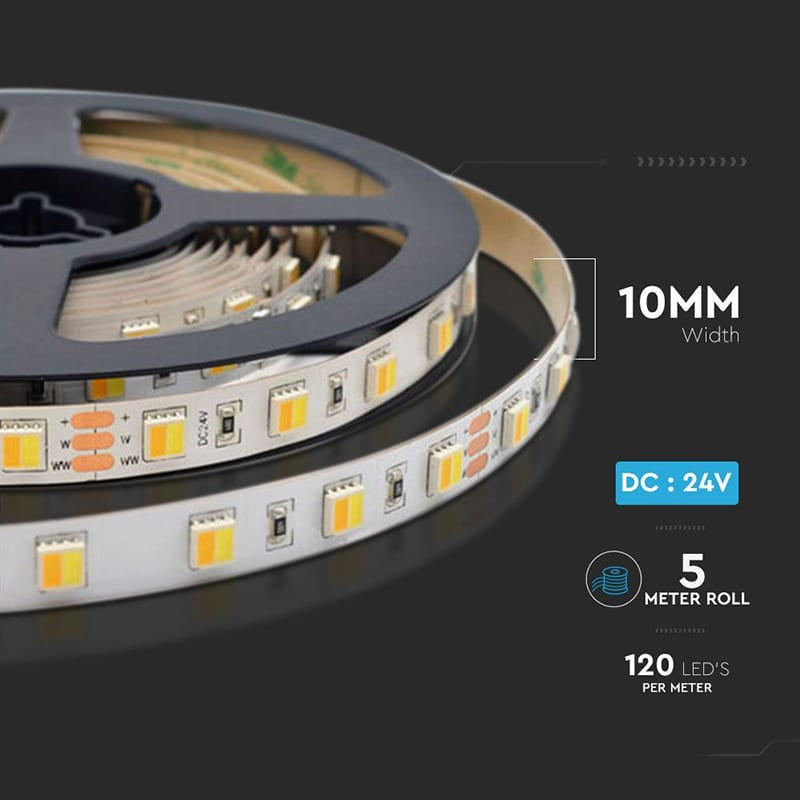V-Tac Banda LED Banda LED V-Tac SKU-2898 | 24V, SMD5050, 120LED/m, 3in1, IP20, 5m