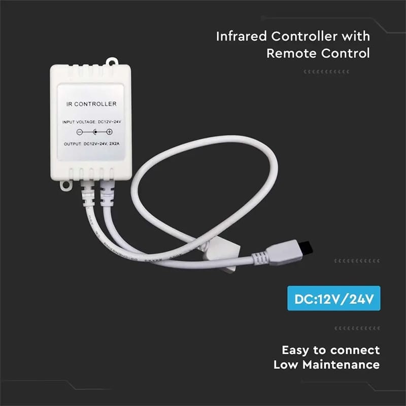 V-Tac Controller remote Controller Banda LED V-Tac SKU-2901 | 24 Butoane, Alb