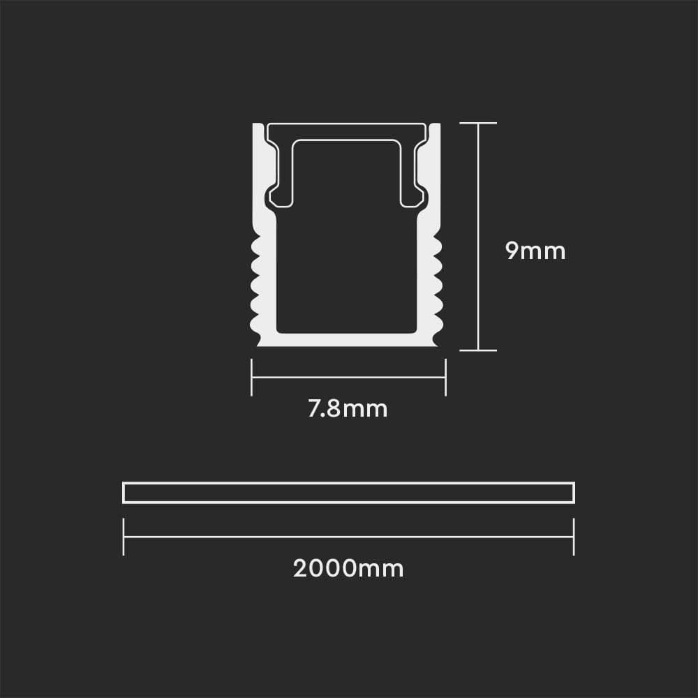 V-Tac Banda LED Profil Aluminiu V-Tac SKU-2903 | Banda LED, 2m, 7.8x9mm