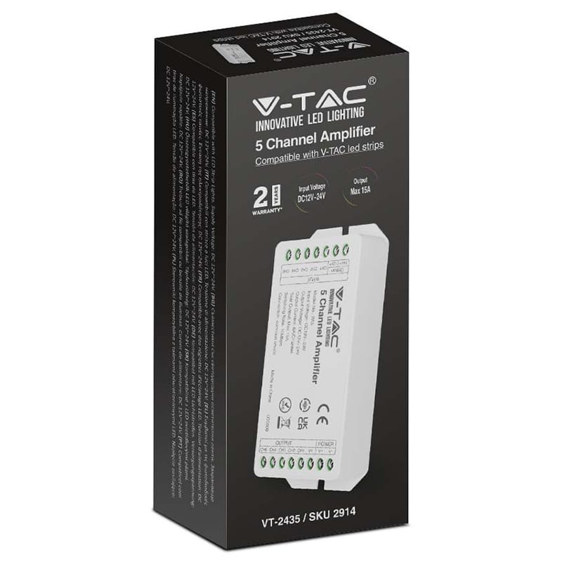 V-Tac Banda LED Amplificator Banda LED V-Tac SKU-2914 | 5 Canale, 15A