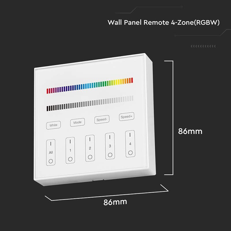 V-Tac Controller remote Controller Banda LED V-Tac SKU-2917 | RGB + Alb, 4 Zone, Wi-Fi, Alb