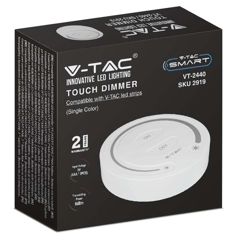 V-Tac Accesorii iluminat Controller Banda LED V-Tac SKU-2919 | Touch, Lumina Alba, Alb
