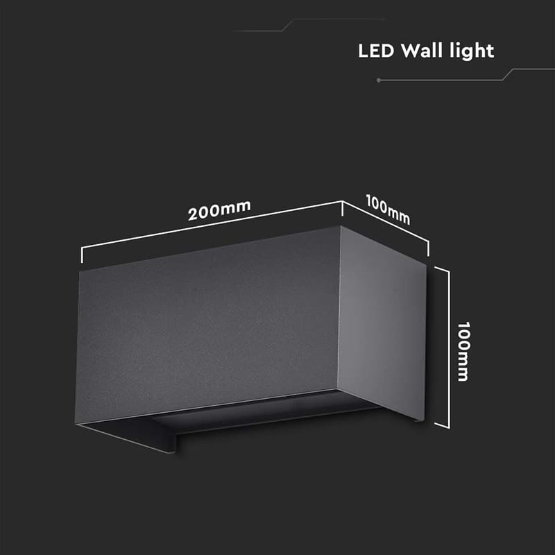 V-Tac Lampa LED Aplica LED Exterior V-Tac SKU-2978 | IP65, 24W, 4000K, 2720lm, Negru