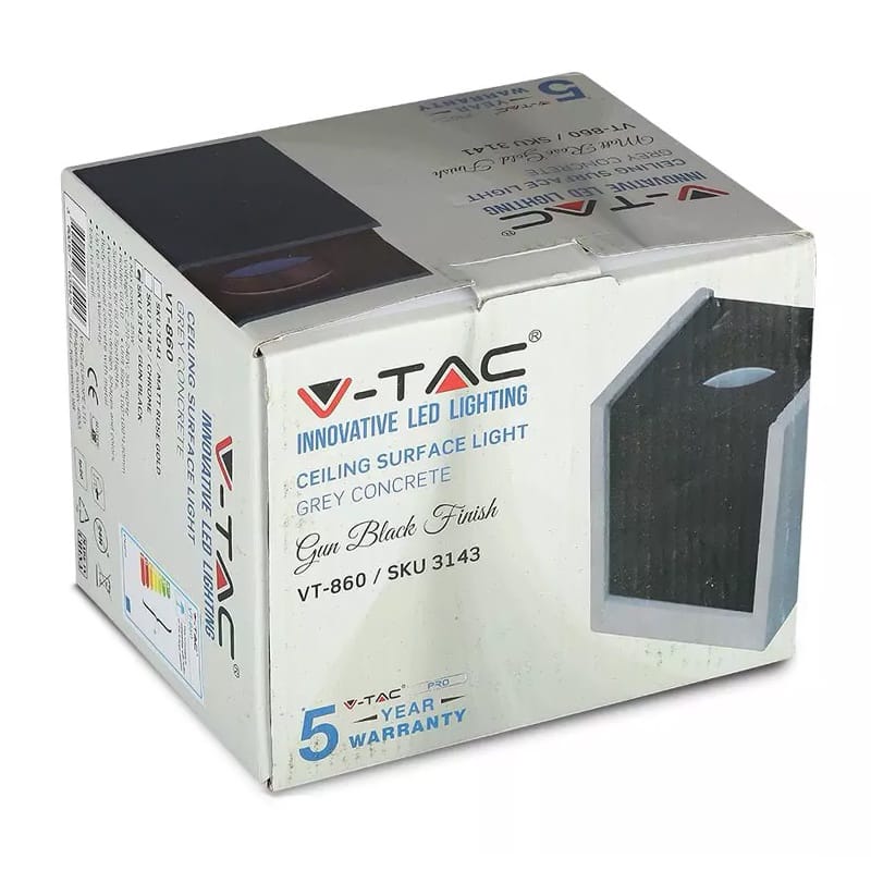 V-Tac Corp iluminat Corp Iluminat V-Tac SKU-3143 | Soclu GU10, Negru/Gri