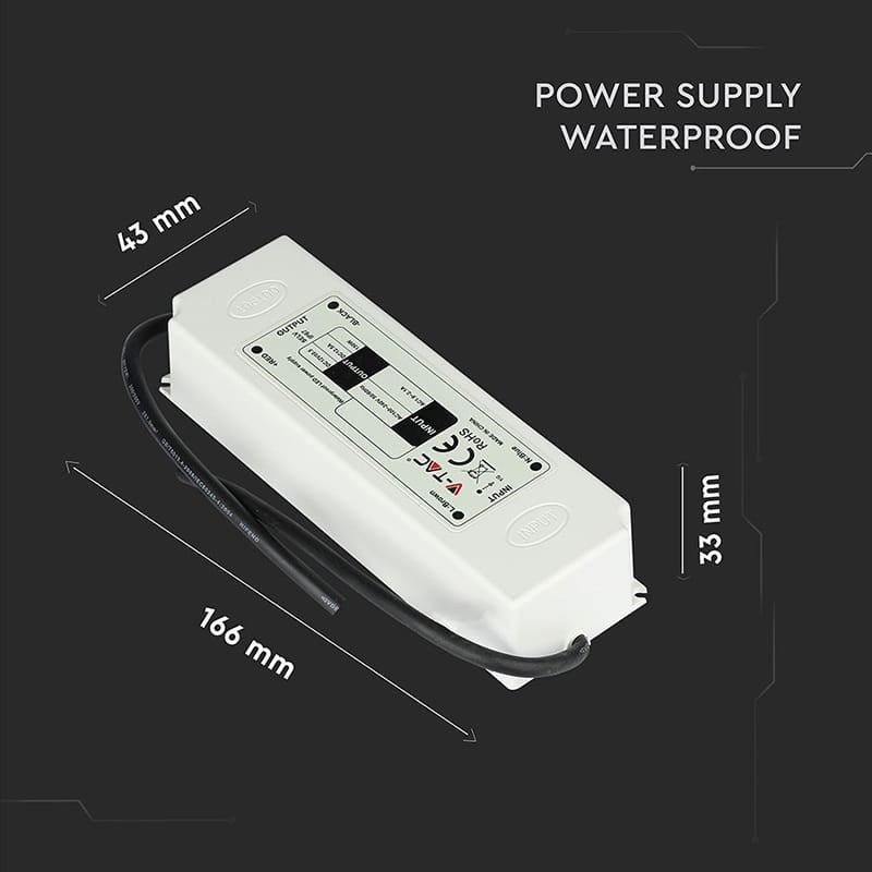 V-Tac Sursa alimentare Sursa Alimentare V-Tac SKU-3234 | Banda LED, 12V, 5A, 60W, IP67