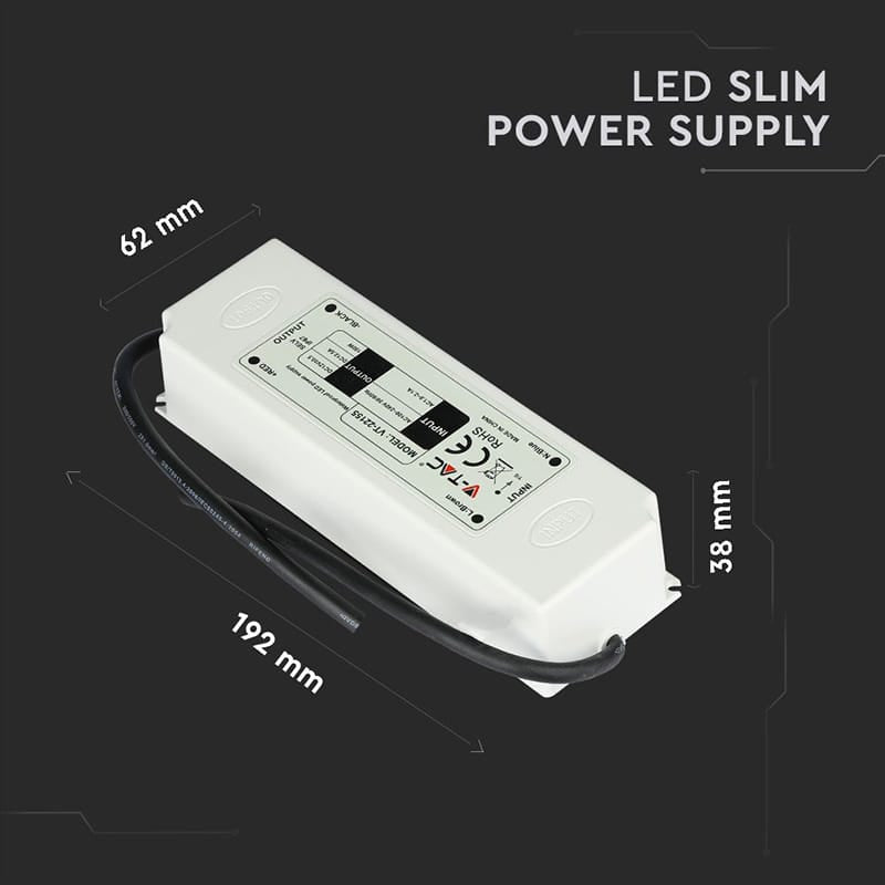 V-Tac Adaptor de alimentare Sursa Alimentare LED V-Tac SKU-3250 | 12V, 12.5A, 150W, IP67
