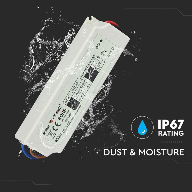 V-Tac Sursa alimentare Sursa Alimentare V-Tac SKU-3271 | Slim, 12V, 30W, 2.5A, IP67