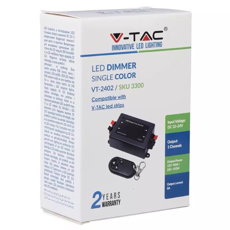 V-Tac Controller remote Controller Banda LED V-Tac SKU-3300 | Dimmer, 12V, 96W